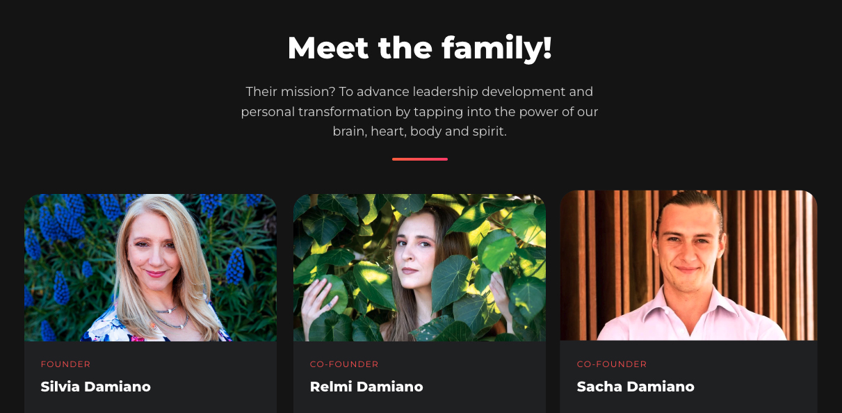 Founders About My Brain Institute - Silvia Damiano, Relmi Damiano and Sacha Damiano
